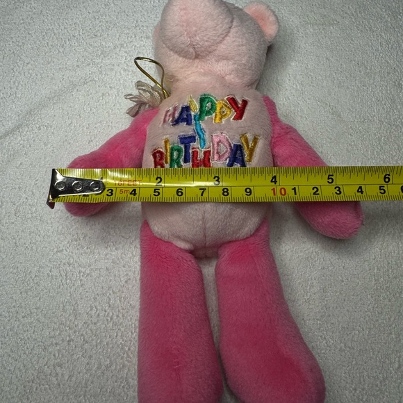 LIMITED TREASURES BIRTHDAY BEAR MEET " HAPPY " 1999 PINK BEAR - Picture 2 of 7